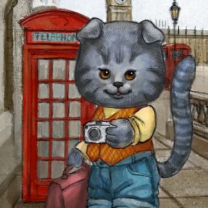 Иллюстрация Котик в лондоне